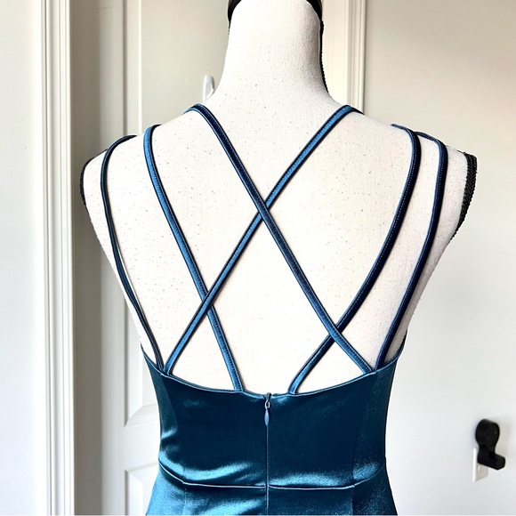 GRACE KARIN Satiny Strappy Back Ruched Homecoming Dress—SZ. Small - Picture 7 of 17